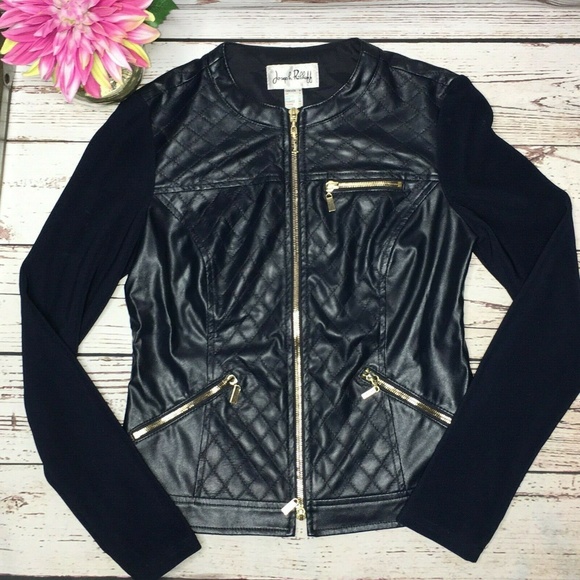 Joseph Ribkoff Jackets & Blazers - Joseph Ribkoff Vegan leather zip front jacket